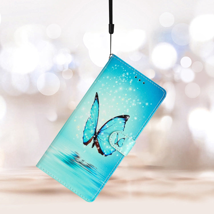 Blue Butterfly leather phone case for Huawei Mate 60, showcasing its stylish design and functional features.